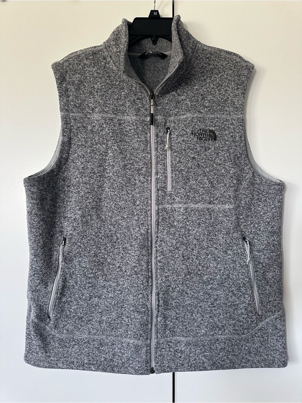 The North Face Men’s Heather Gray Zip-Up Fleece Vest